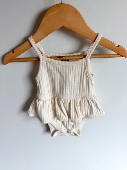 Cream Eyelet Dress Bodysuit / 3-6m