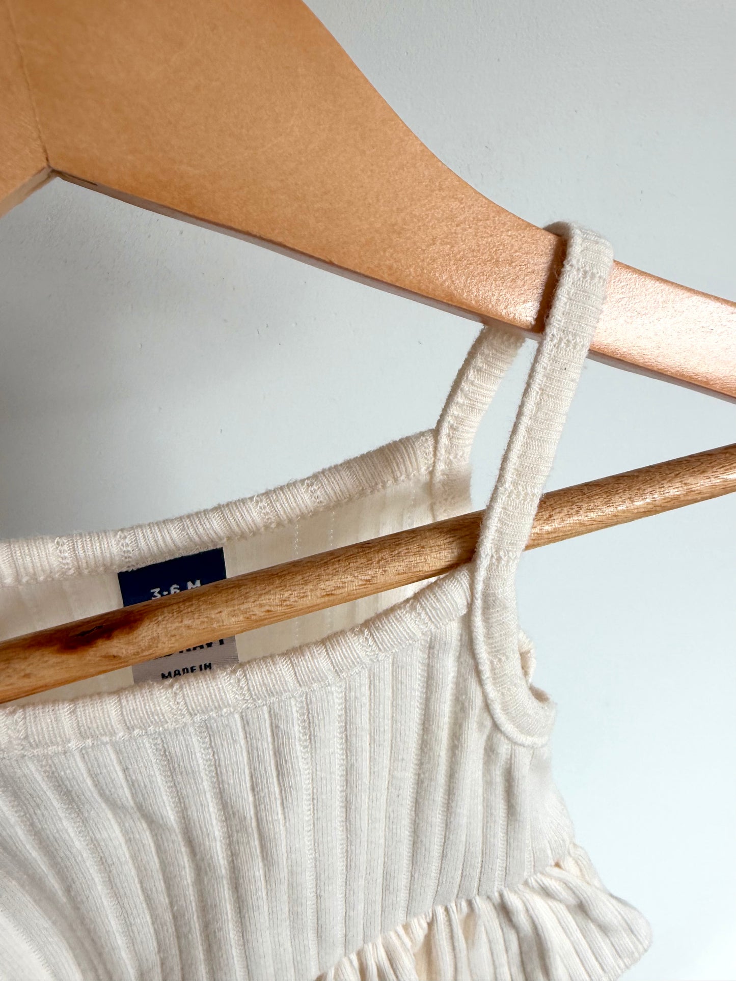 Cream Eyelet Dress Bodysuit / 3-6m