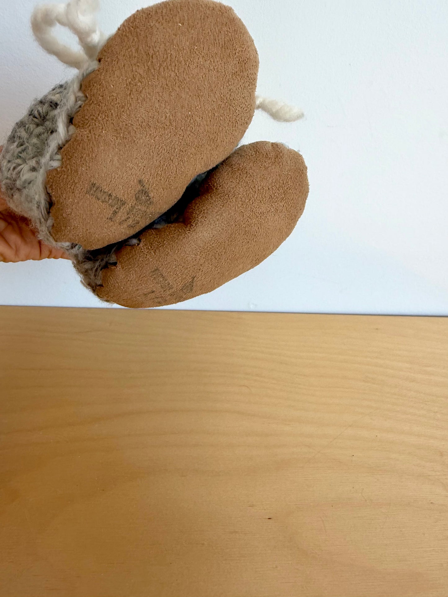 Handmade Blue Knit Slippers / 9-18m?