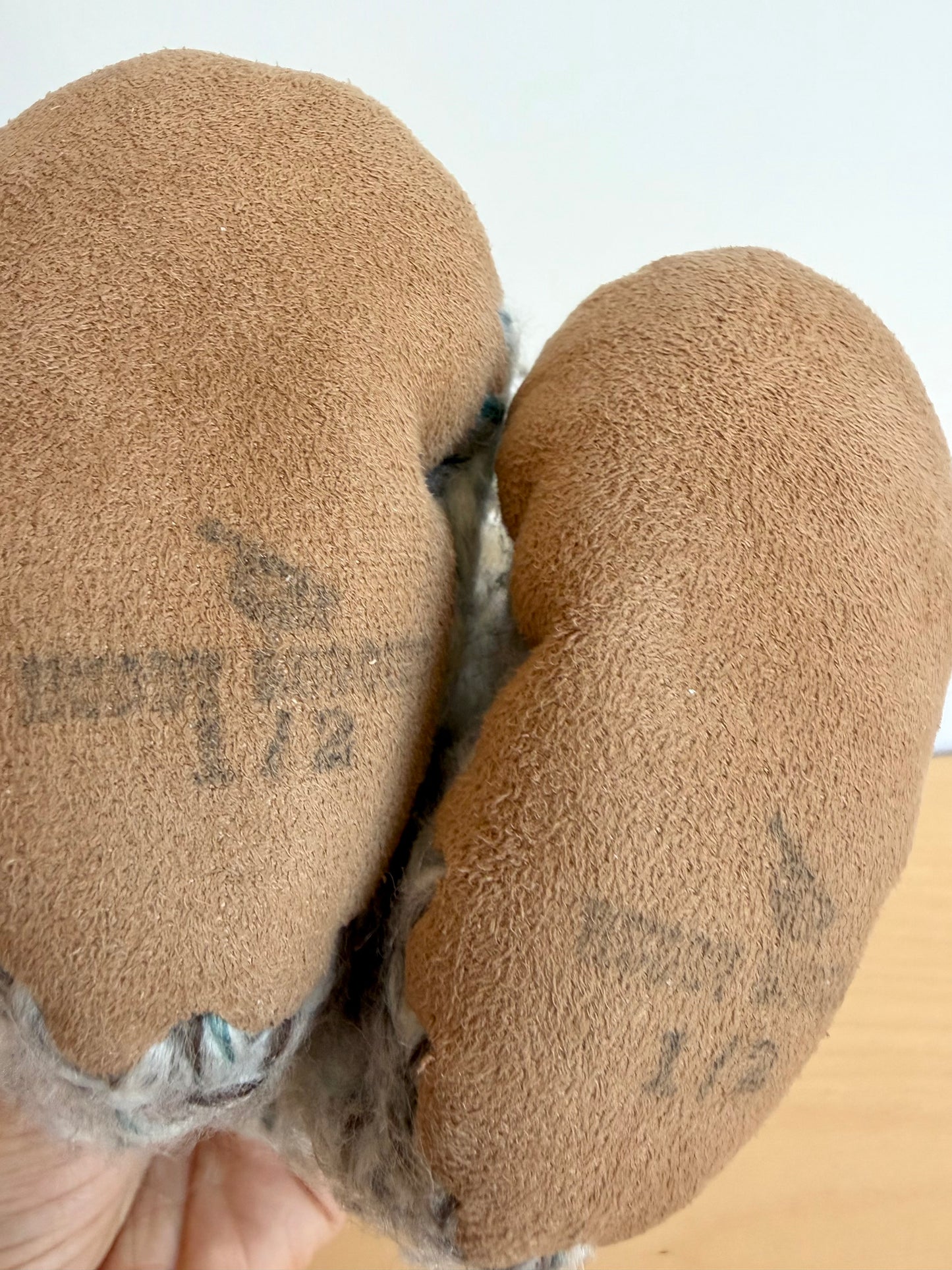 Handmade Blue Knit Slippers / 9-18m?