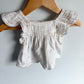 White Cotton Aztec Shapes Top / 3-6m