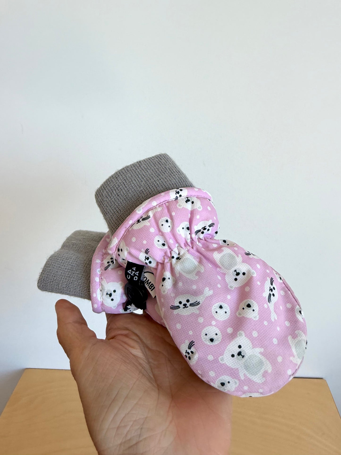 Kombi Pink Fleece Gloves / 6-12m