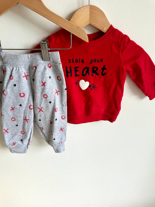 Stole your Heart Sweater + Pants Set / 6m