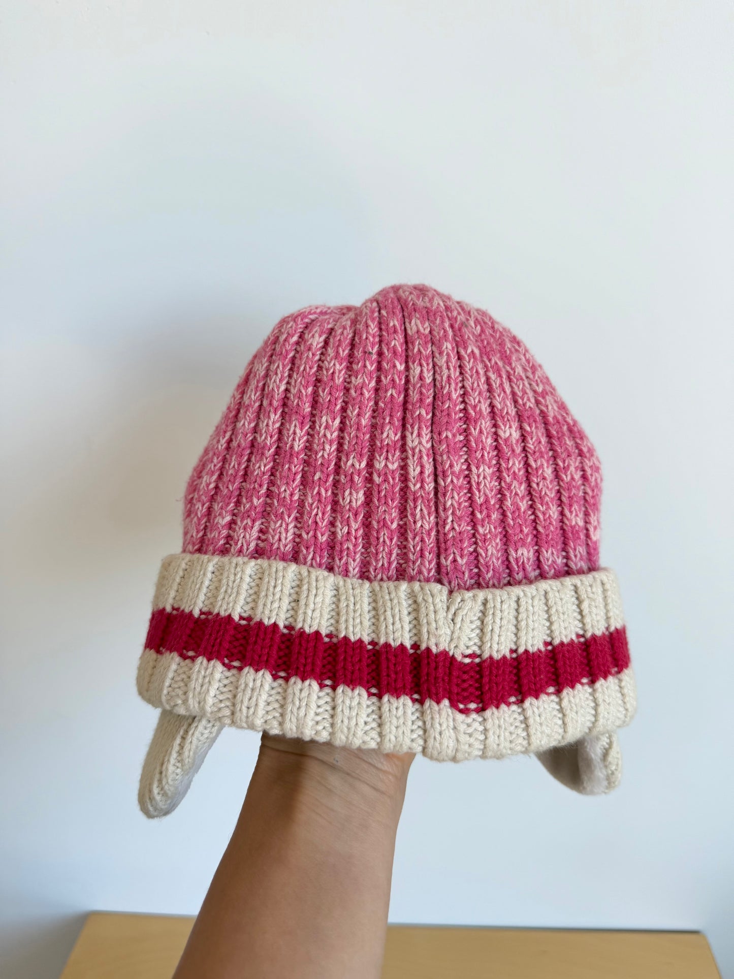 Kombi Pink Knit Toque with Ear Covers / 18-24m