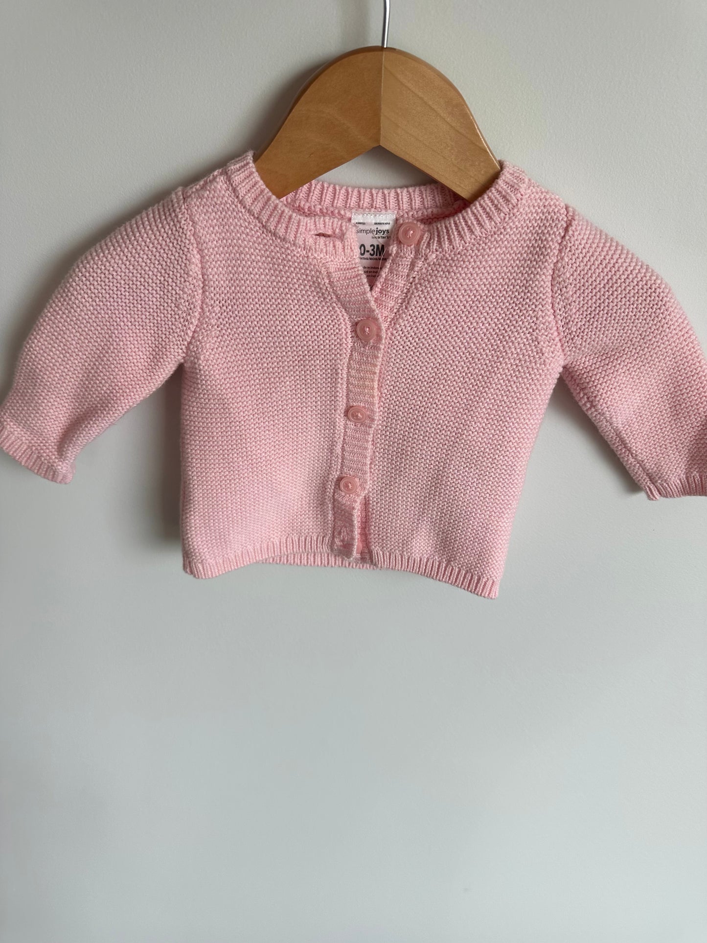 Pink Knit Cardigan / 0-3m
