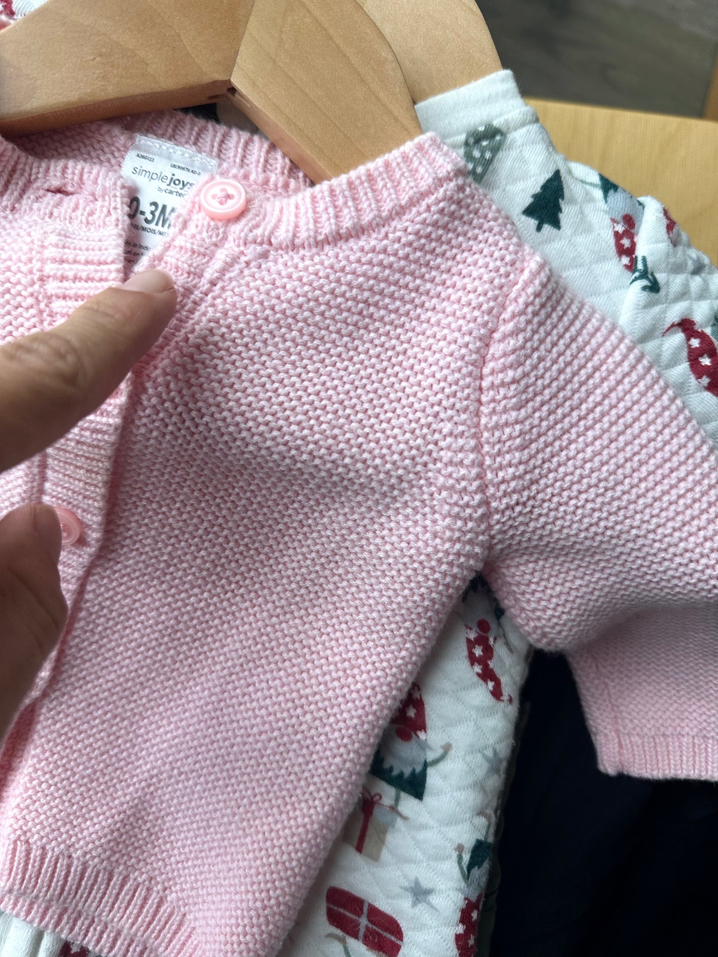 Pink Knit Cardigan / 0-3m
