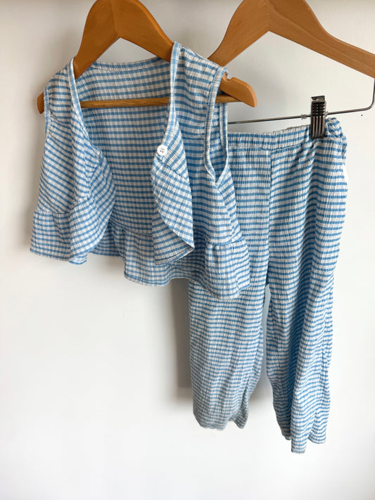 Blue Striped Pants + Vest Set (PLAY) / 3T