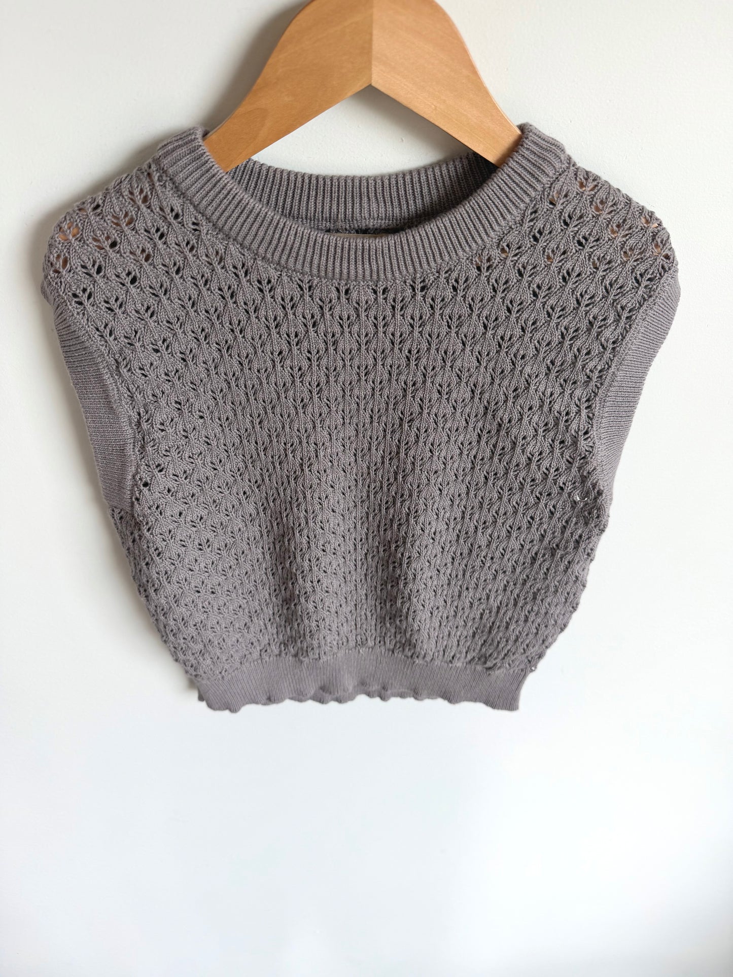 Wheat Mauve Crochet Vest / 5 years