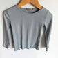 Wheat Wavy Hem Dusty Blue Top / 4T