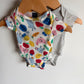 Grey + Colored Bodysuit (2) / 0-3m