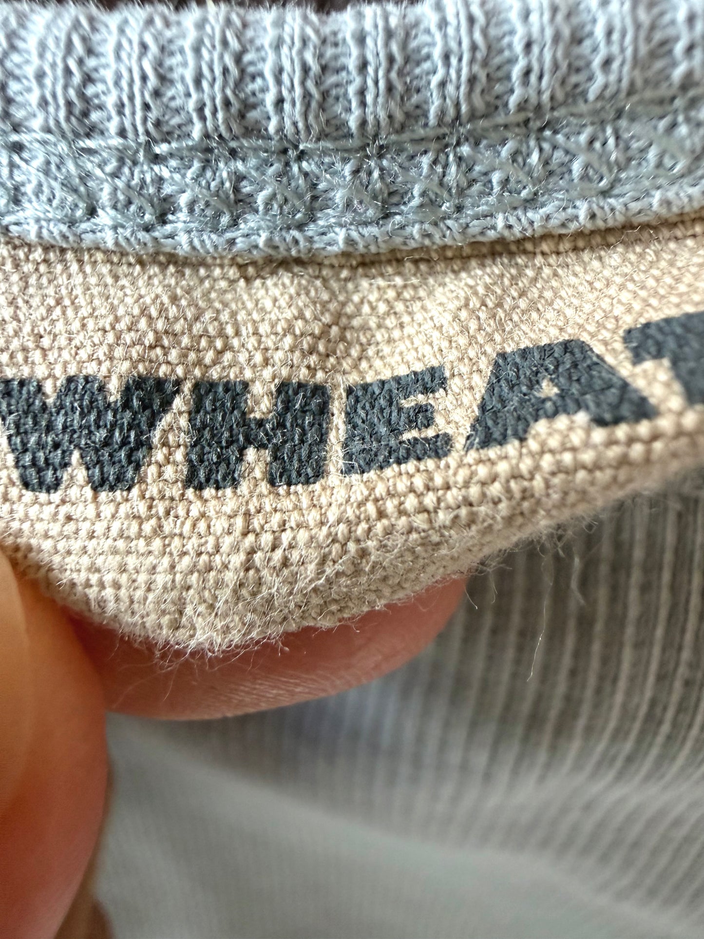 Wheat Wavy Hem Dusty Blue Top / 4T