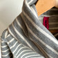 Grey Striped Cowl Neck Cropped Sweater / 3-4T
