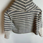 Grey Striped Cowl Neck Cropped Sweater / 3-4T