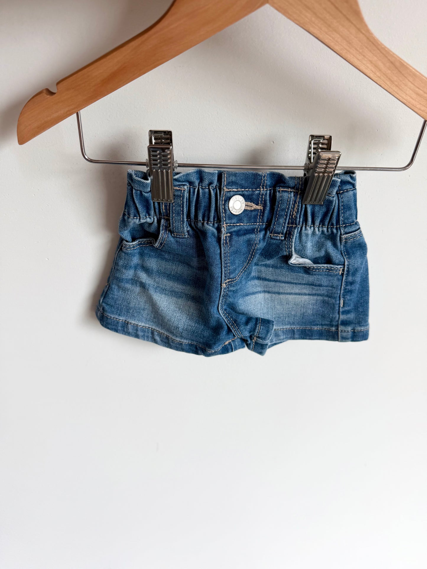 Scrunch Waist Jean Shorts / 0-3m