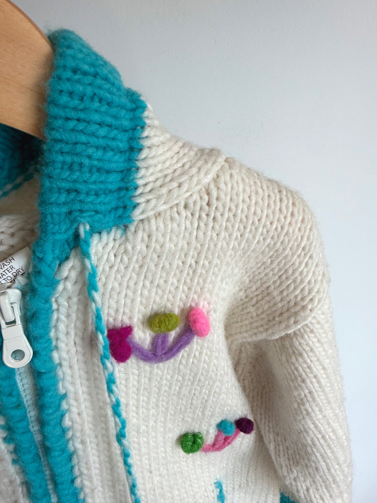 Handmade Wool Flower Sweater / 6 years