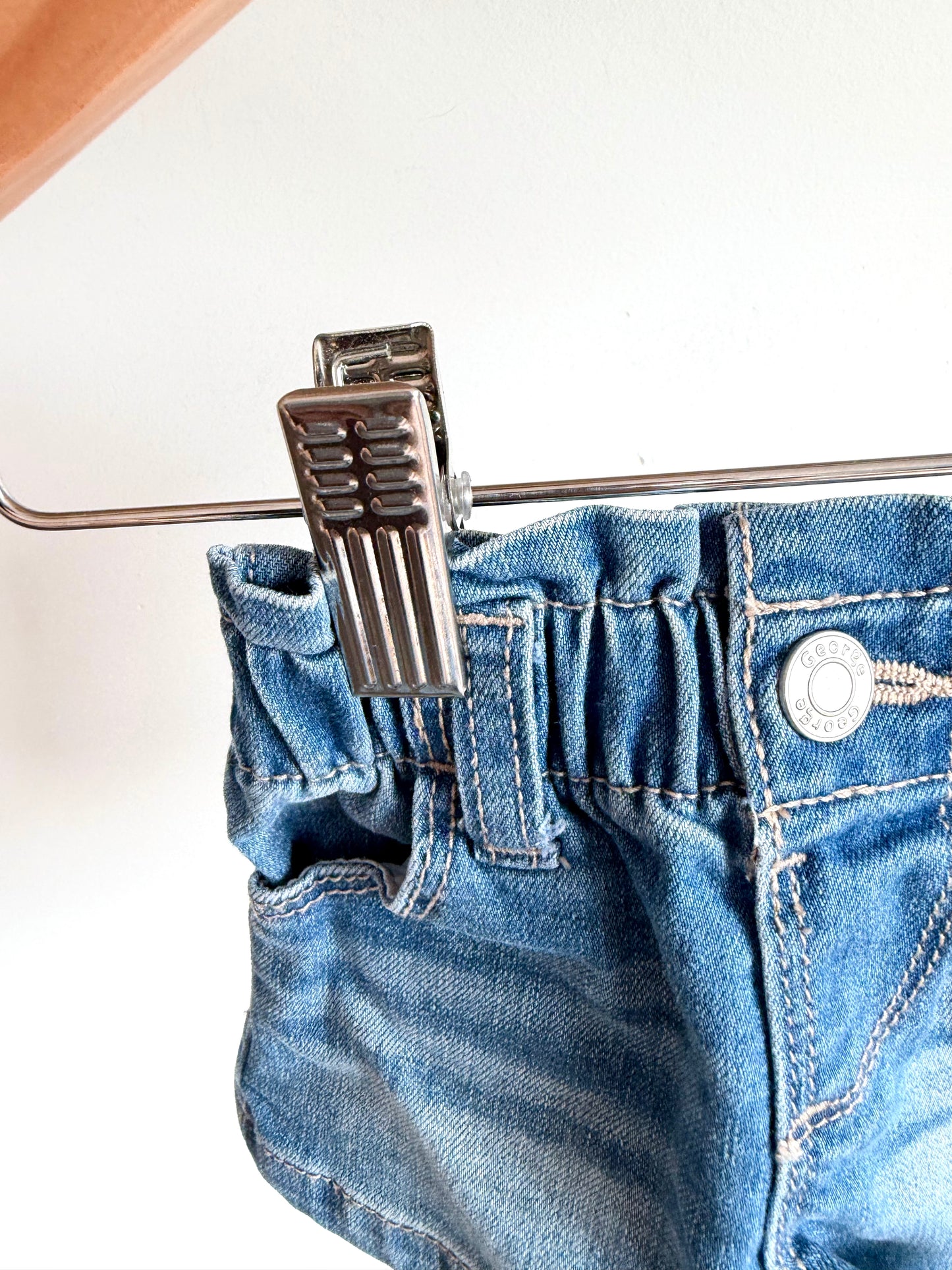Scrunch Waist Jean Shorts / 0-3m