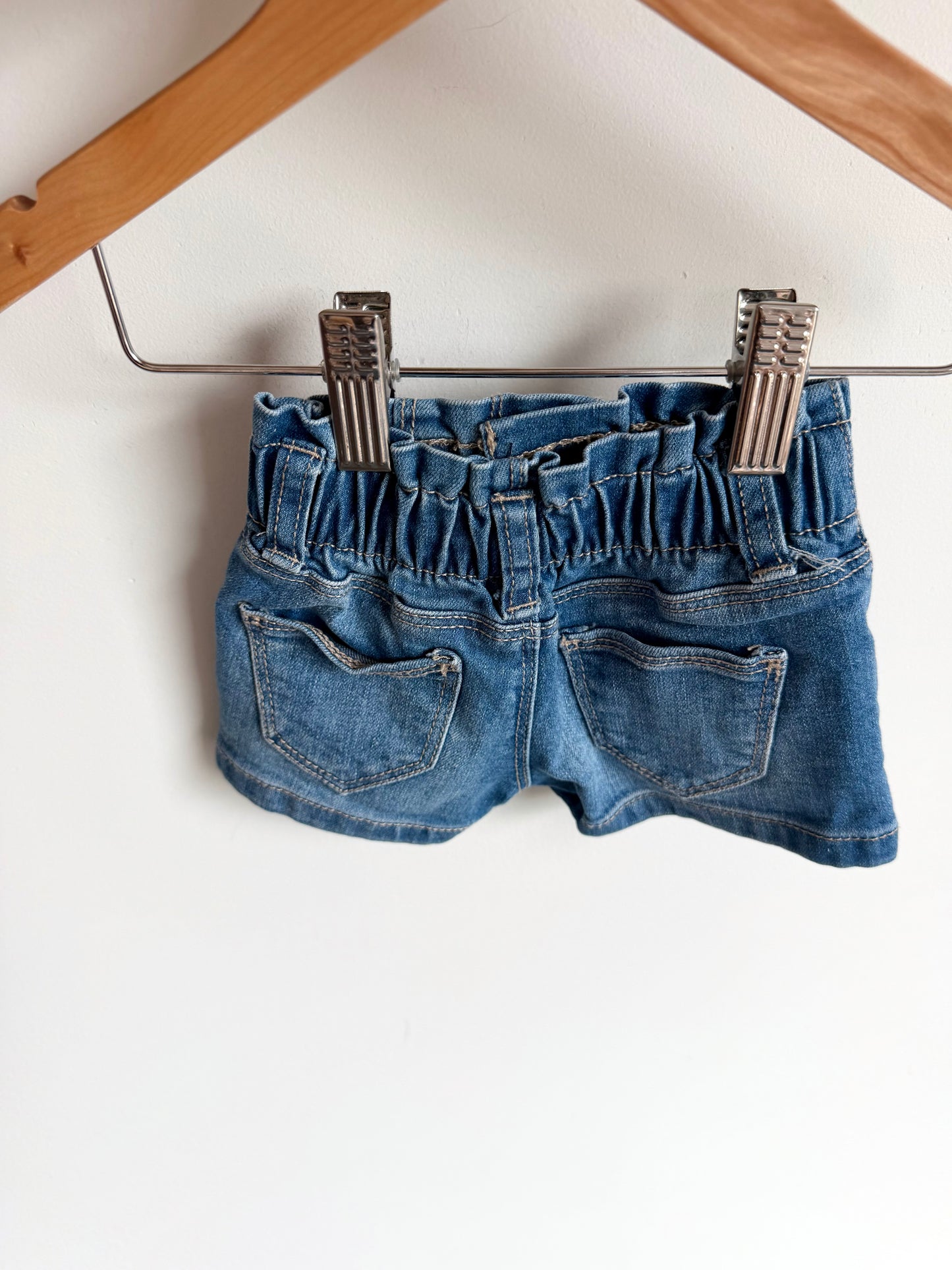 Scrunch Waist Jean Shorts / 0-3m