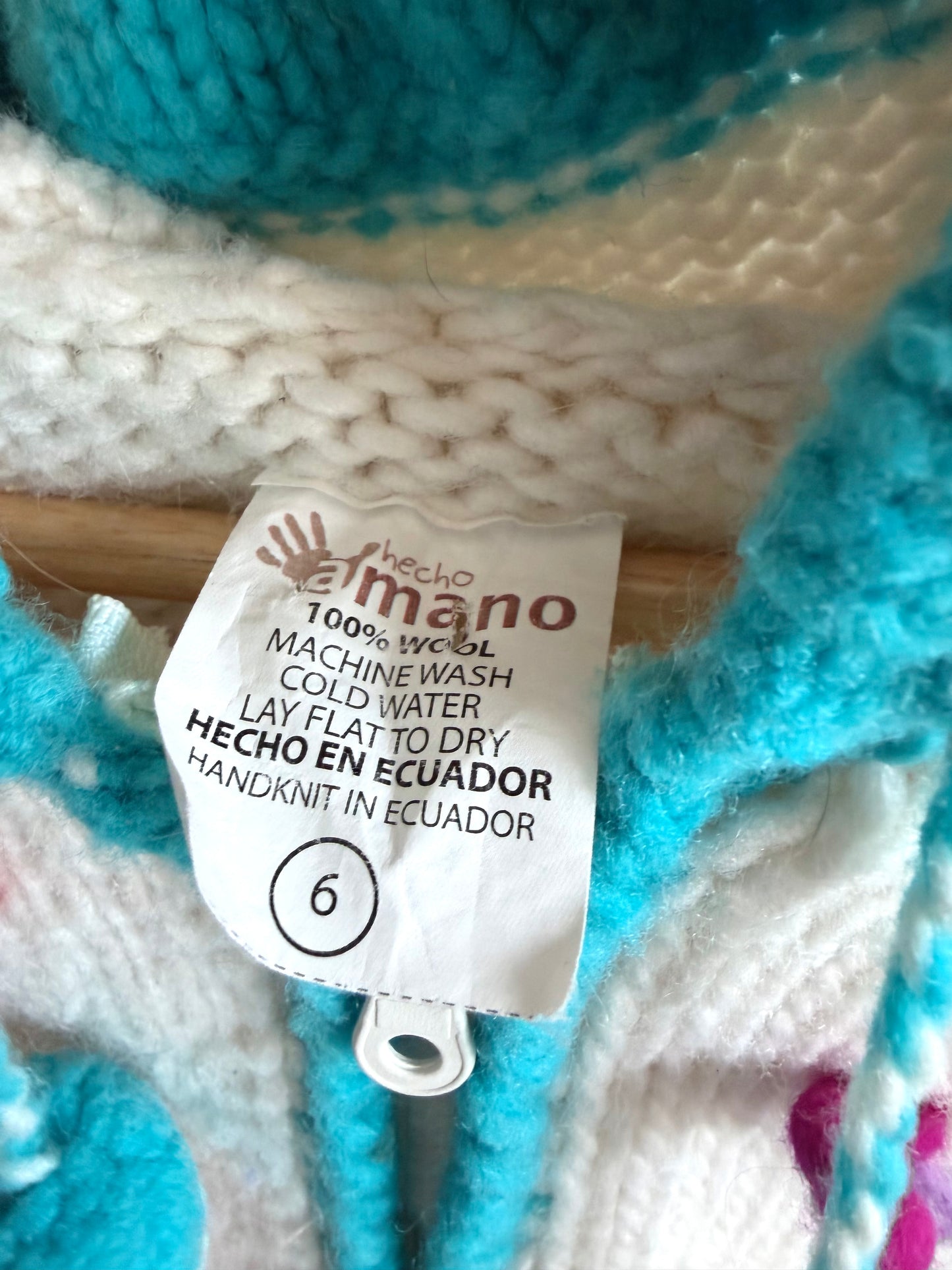 Handmade Wool Flower Sweater / 6 years