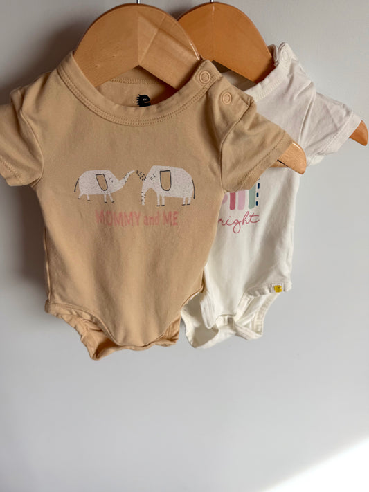 Mommy and Me, Shine Bright Bodysuits (2) / 3-6m