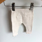 Cream Ribbed Leggings / 0-3m