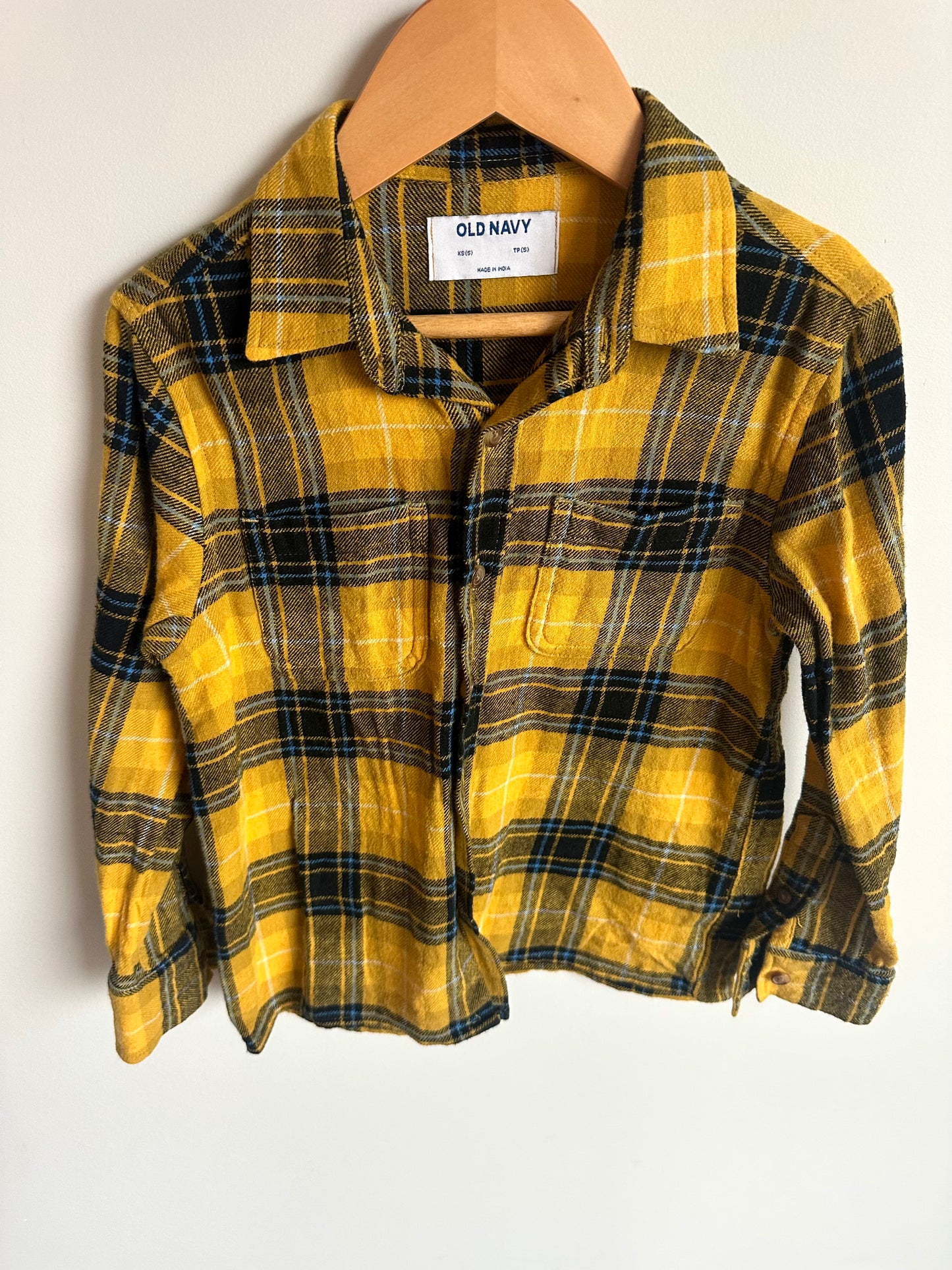 Yellow Plaid Flannel / 5 years