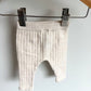 Cream Ribbed Leggings / 0-3m