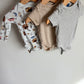 Set of 3 Bodysuits (Grey, Striped, Houses) / 3-6m