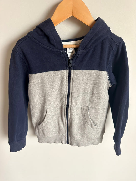 Grey + Navy Hoodie / 6 years