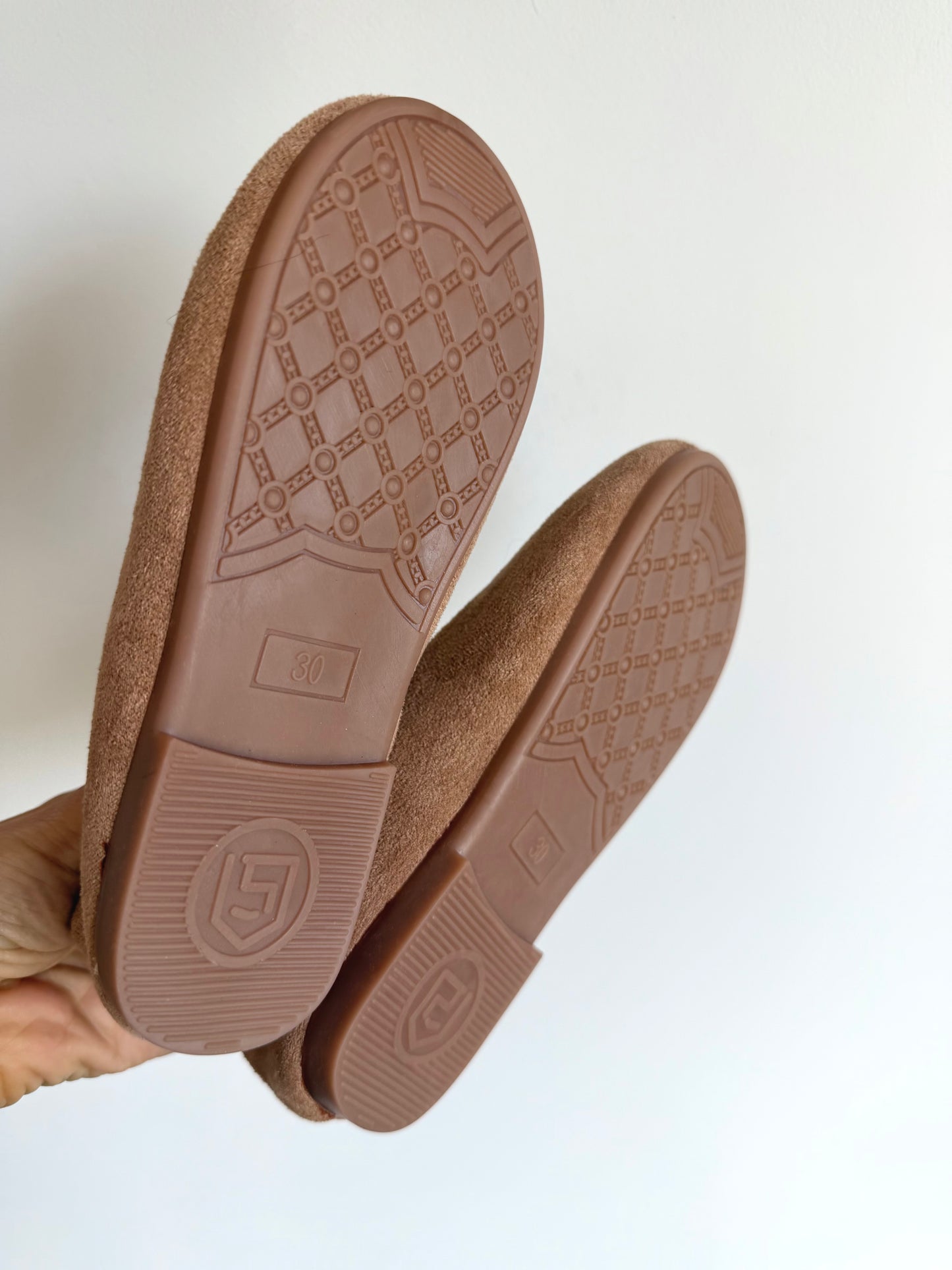 Tan Suede Ballet Flat Shoes / Size 12 Little Kid