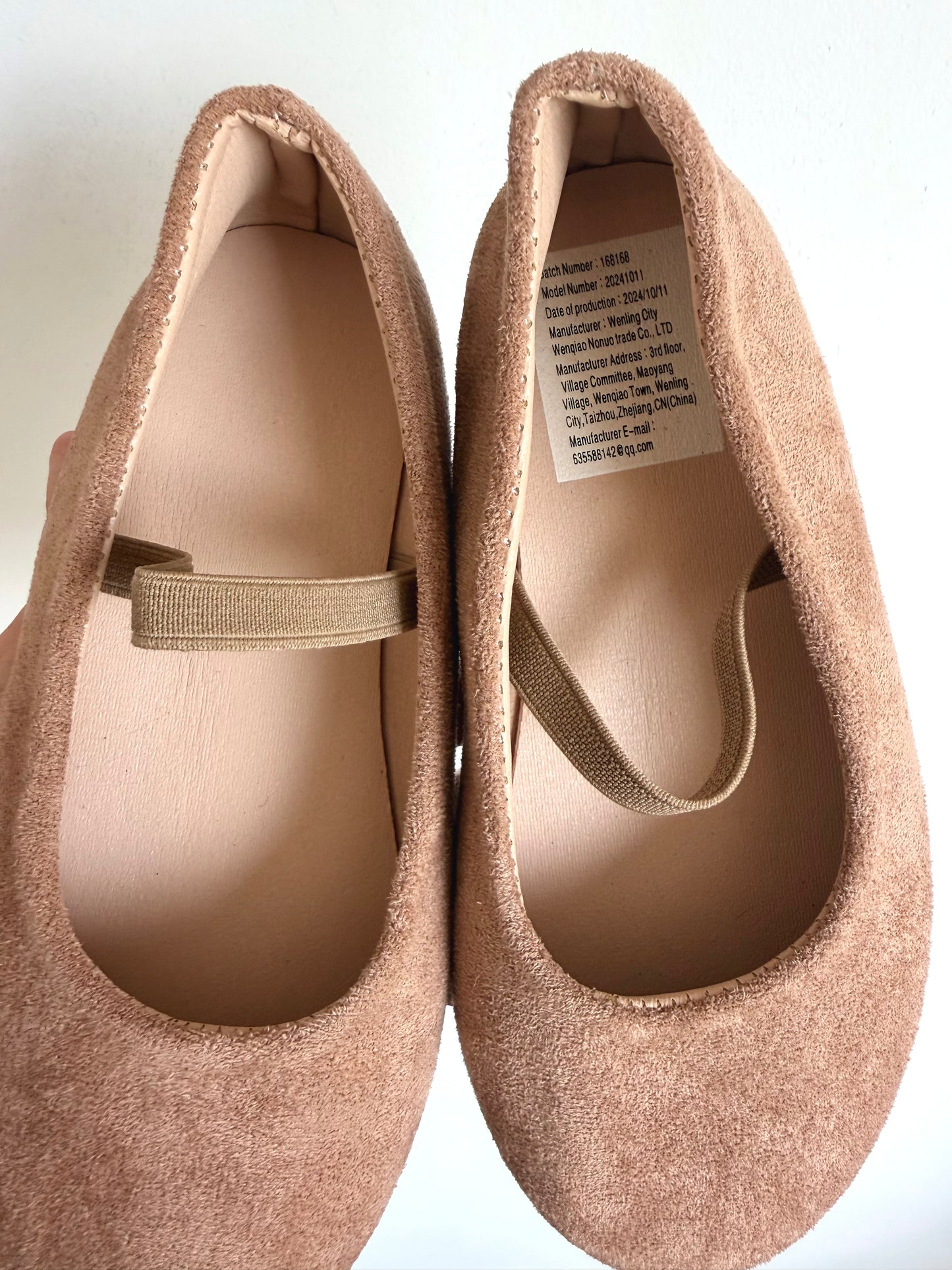 Tan Suede Ballet Flat Shoes / Size 12 Little Kid