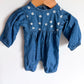 Embroidery Flower Chambray Jumpsuit / 0-3m