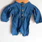 Embroidery Flower Chambray Jumpsuit / 0-3m