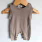 Organic Beige Cotton Jumpsuit / 0-3m