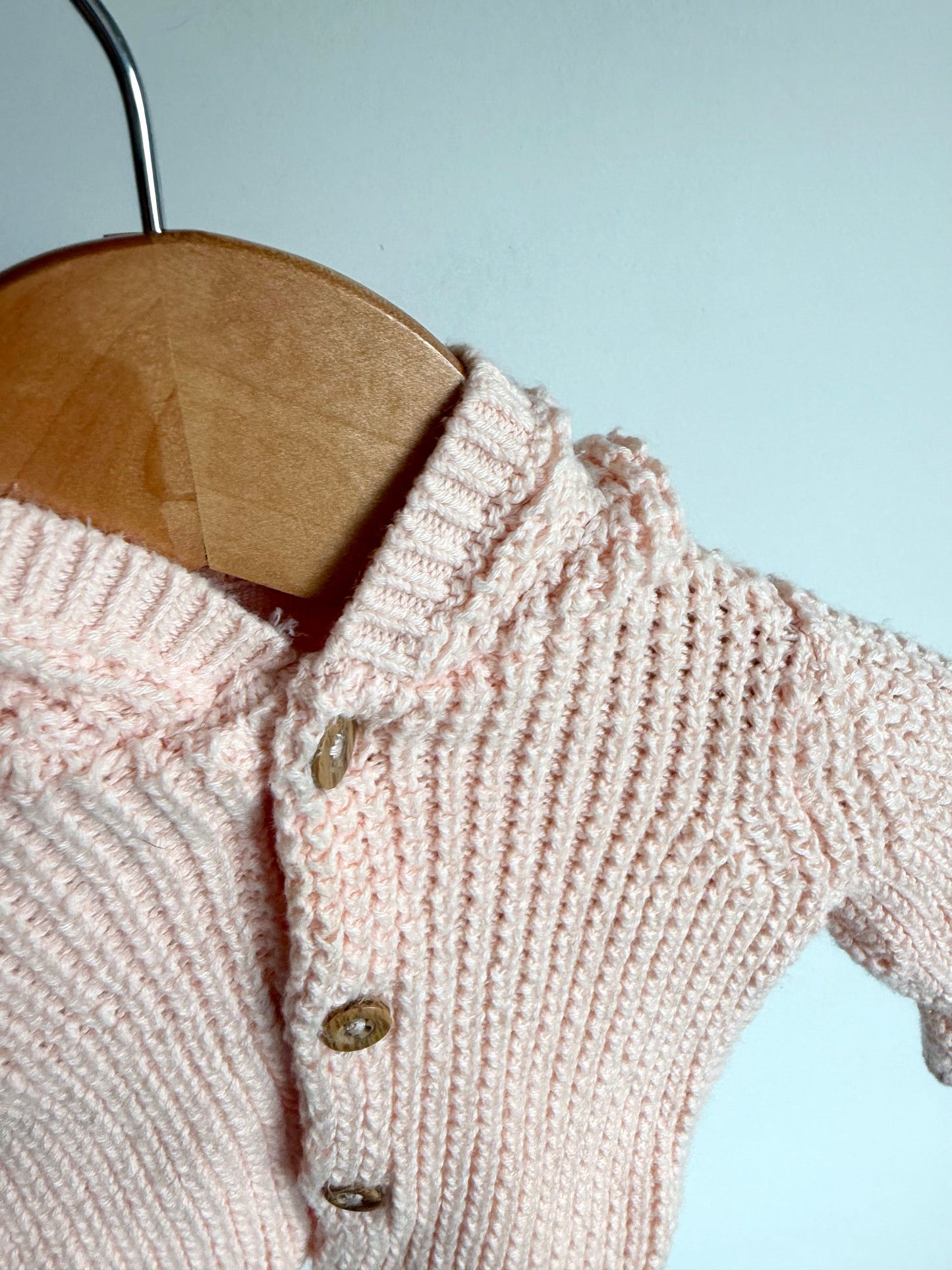 Pink Knit Hood Sweater / 0m