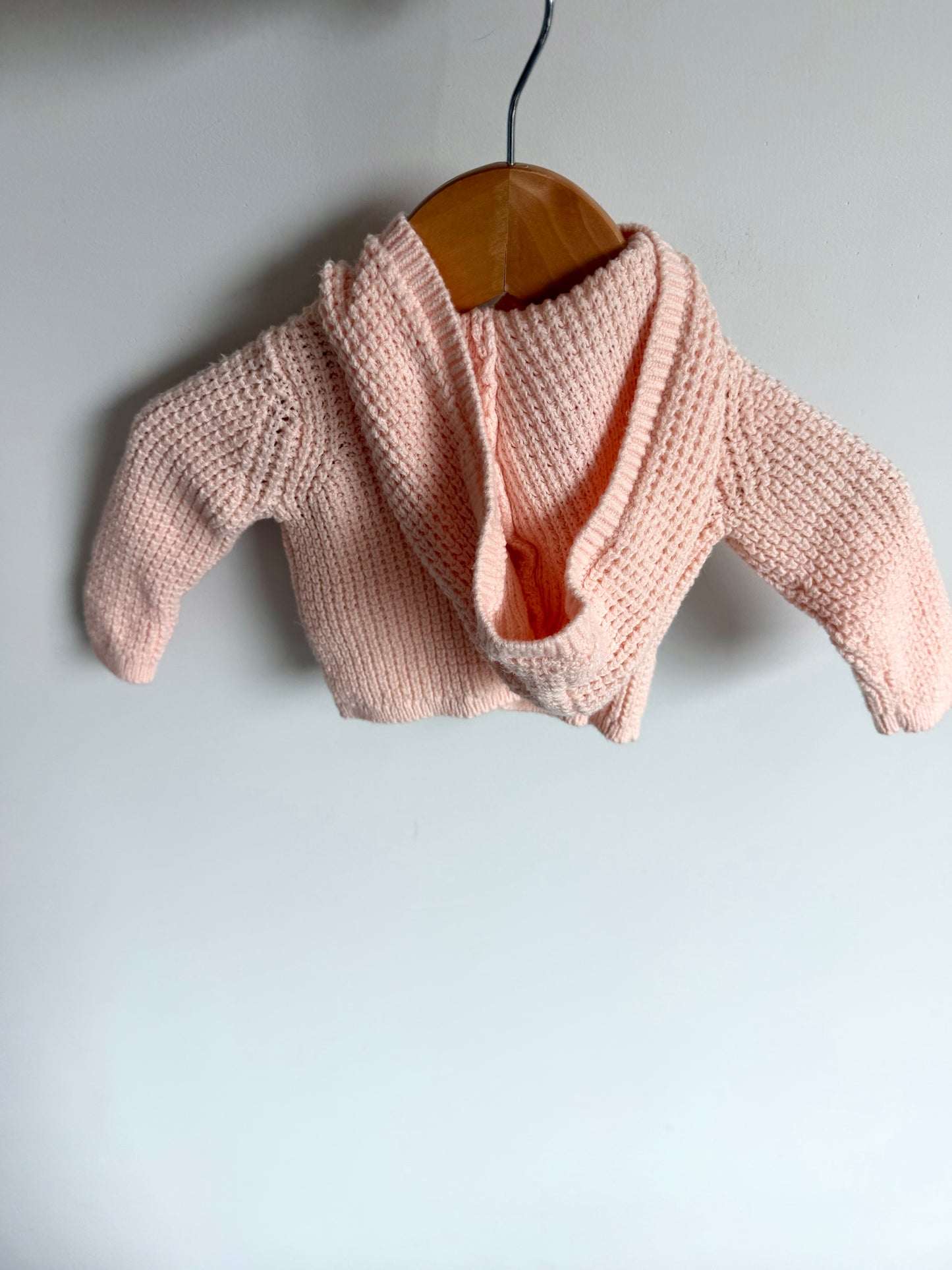 Pink Knit Hood Sweater / 0m