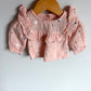 Pink Ruffle Bird Top / 0-3m
