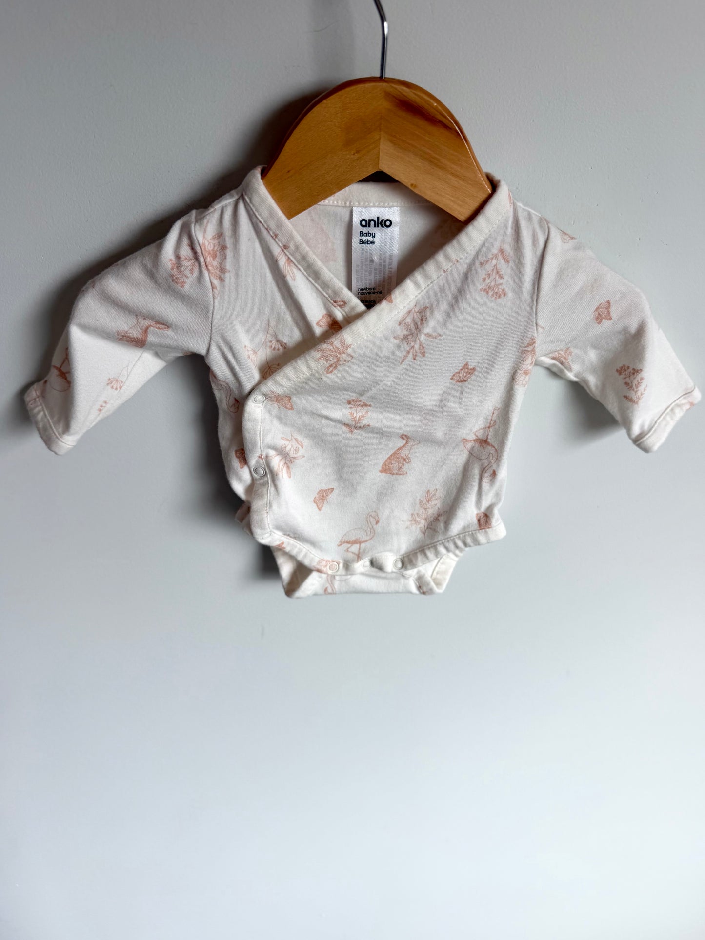 Bunny White Wrap Bodysuit / 0m