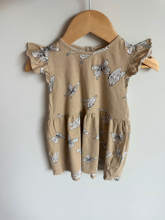 H&M Tan Ruffle Butterfly Dress / 12-18m