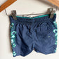 Navy Green Shapes Swim Shorts / 6-12m