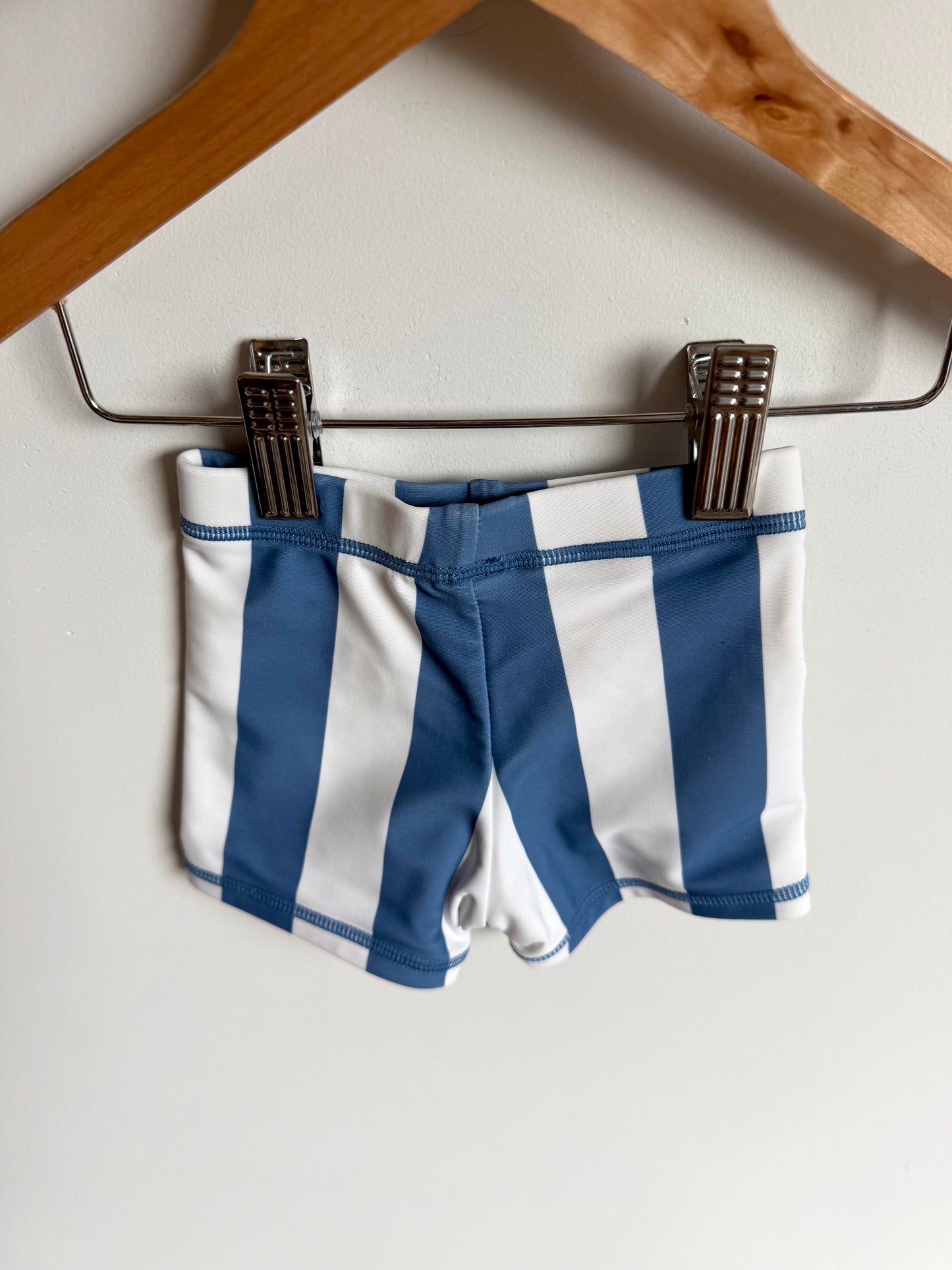 M&S Blue Vertical Stripe Swim Shorts / 3-6m