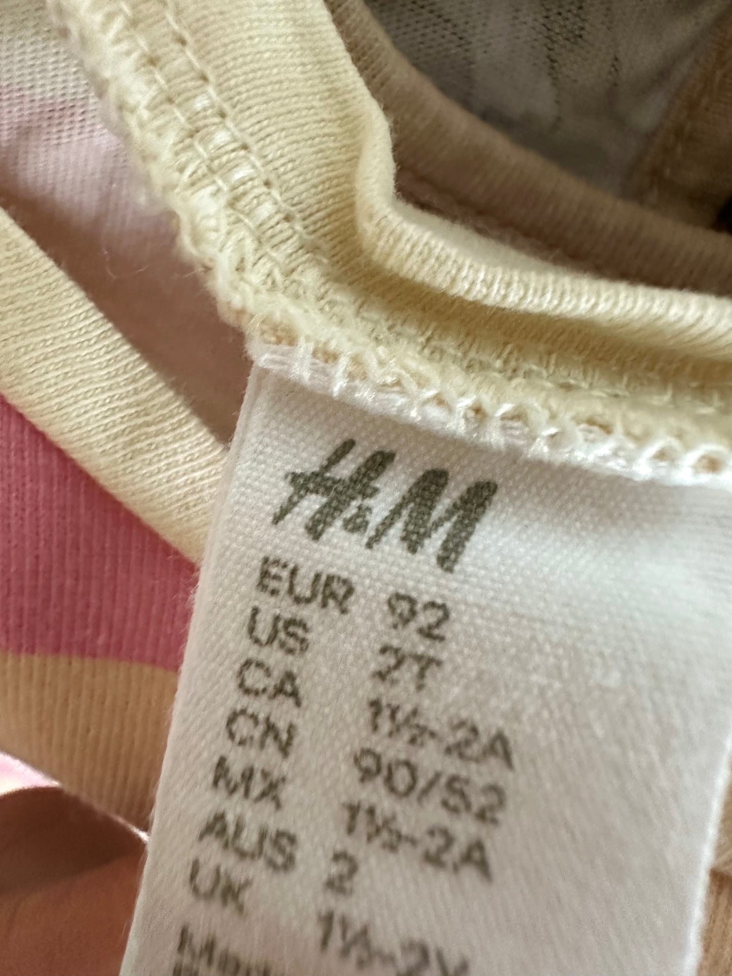 H&M Color Stripe Ruffle Sleeve Shirt / 18-24m