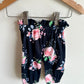 Black Pants with Pink Flowers / 0-3m
