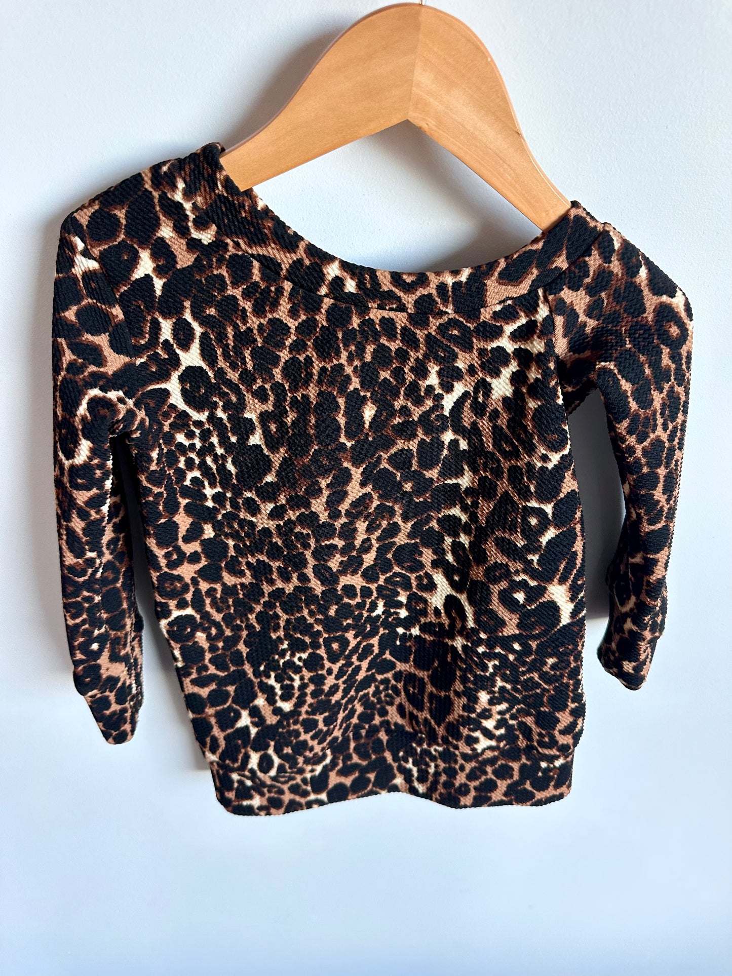 Animal Print Asymmetrical Neckline Tunic Top / 2-3T?