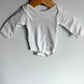 White Long Sleeve Cotton Bodysuit / 0m
