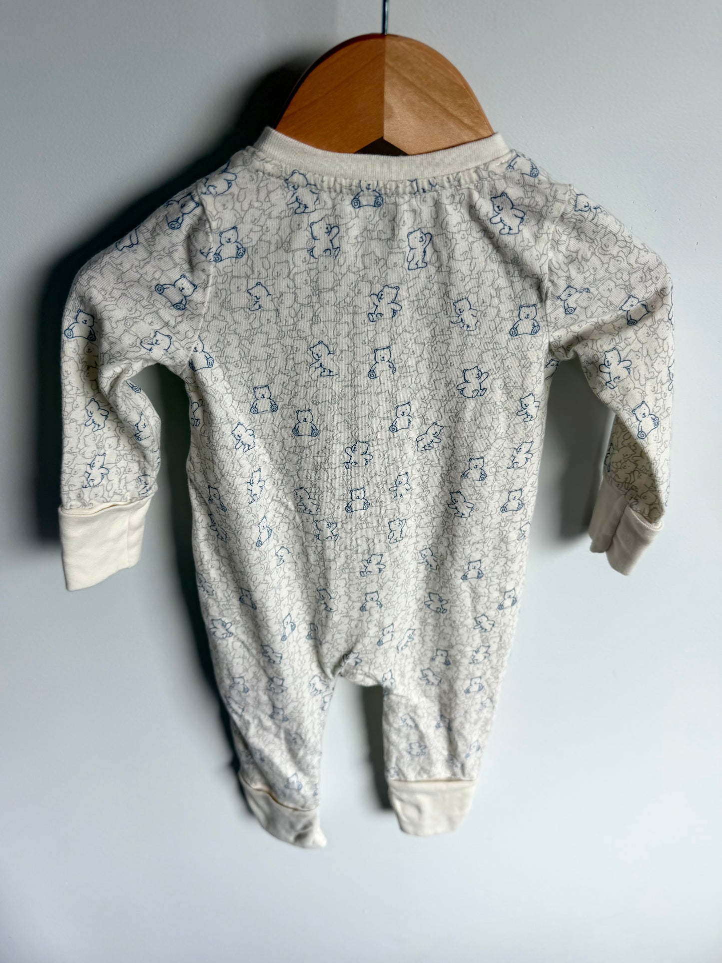 Bear Fold Over Hands + Feet Sleeper / 3-6m