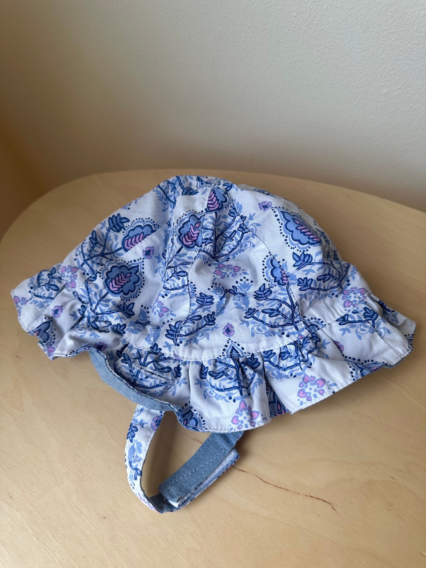 Blue Flourish Sun Hat / 0-6m