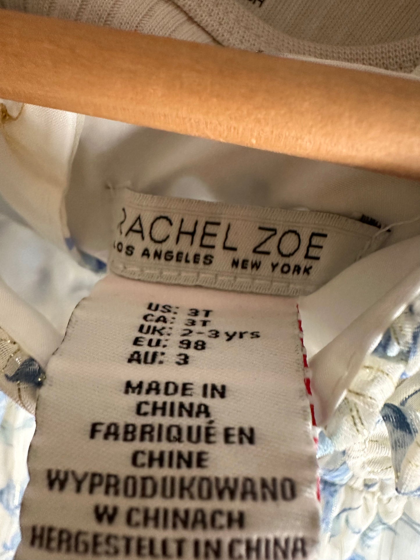 Blue Floral Dress + Headband Set / 3T