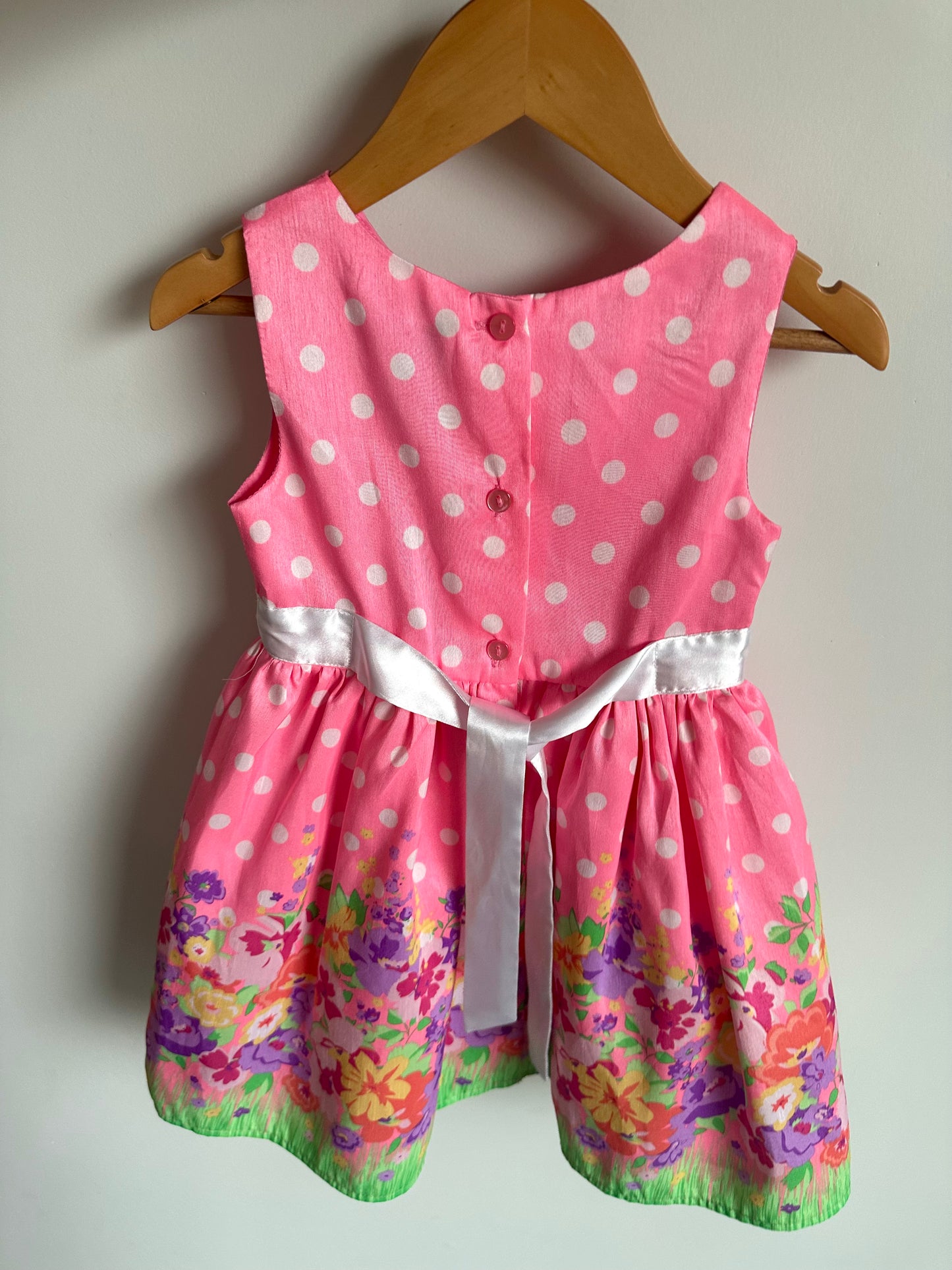 Pink Bright Floral Dress / 4T