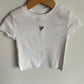 Cream Rib T-shirt with Heart / 4T