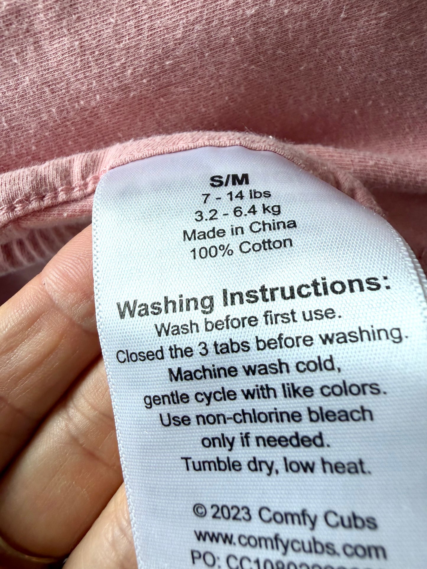 Cotton Pink Swaddle / 7-14 lbs